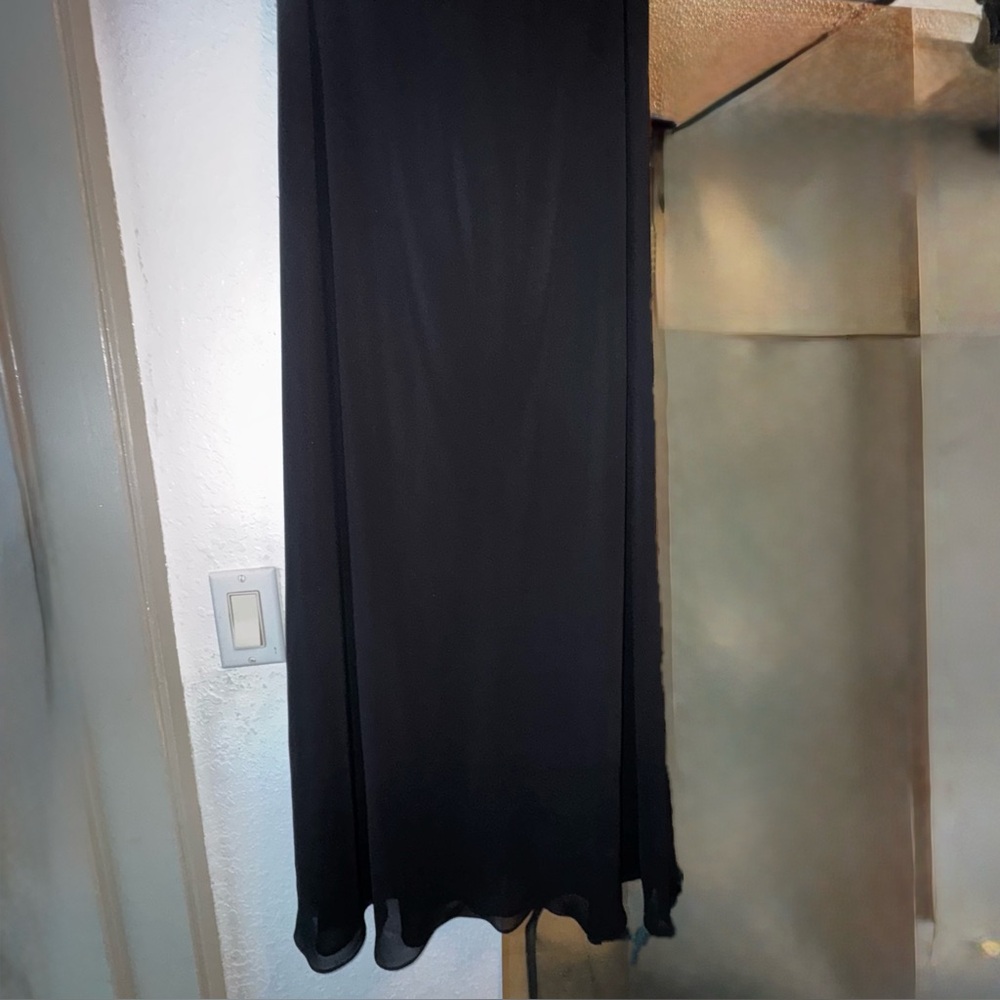 Alex Evenings Sheer Black with liner  Asymmetrical Skirt with